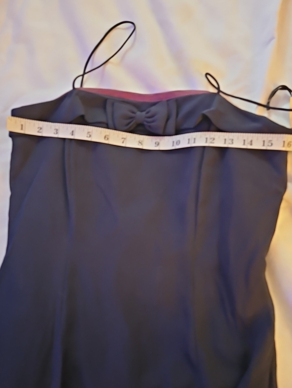 90s Classic Navy Burgandy Strapless Evening Flaire Dress - Picture 9 of 10